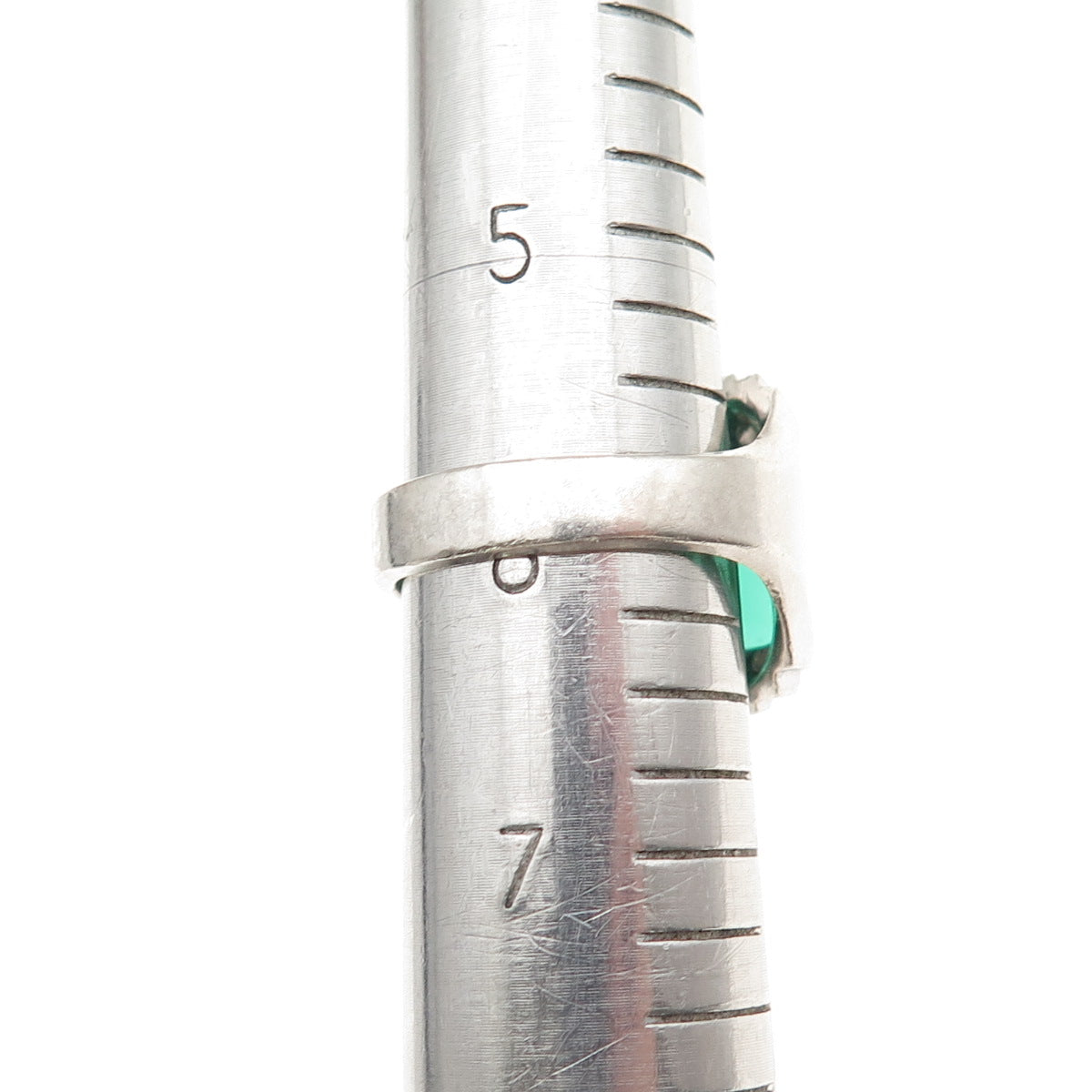 Clark & Coombs 925 Sterling Silver Antique Art Deco Green C Z Ring Size 6