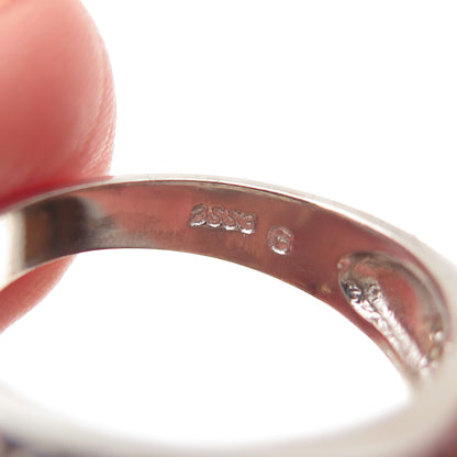 925 Sterling Silver Round-Cut C Z Sparkle Ring Size 6