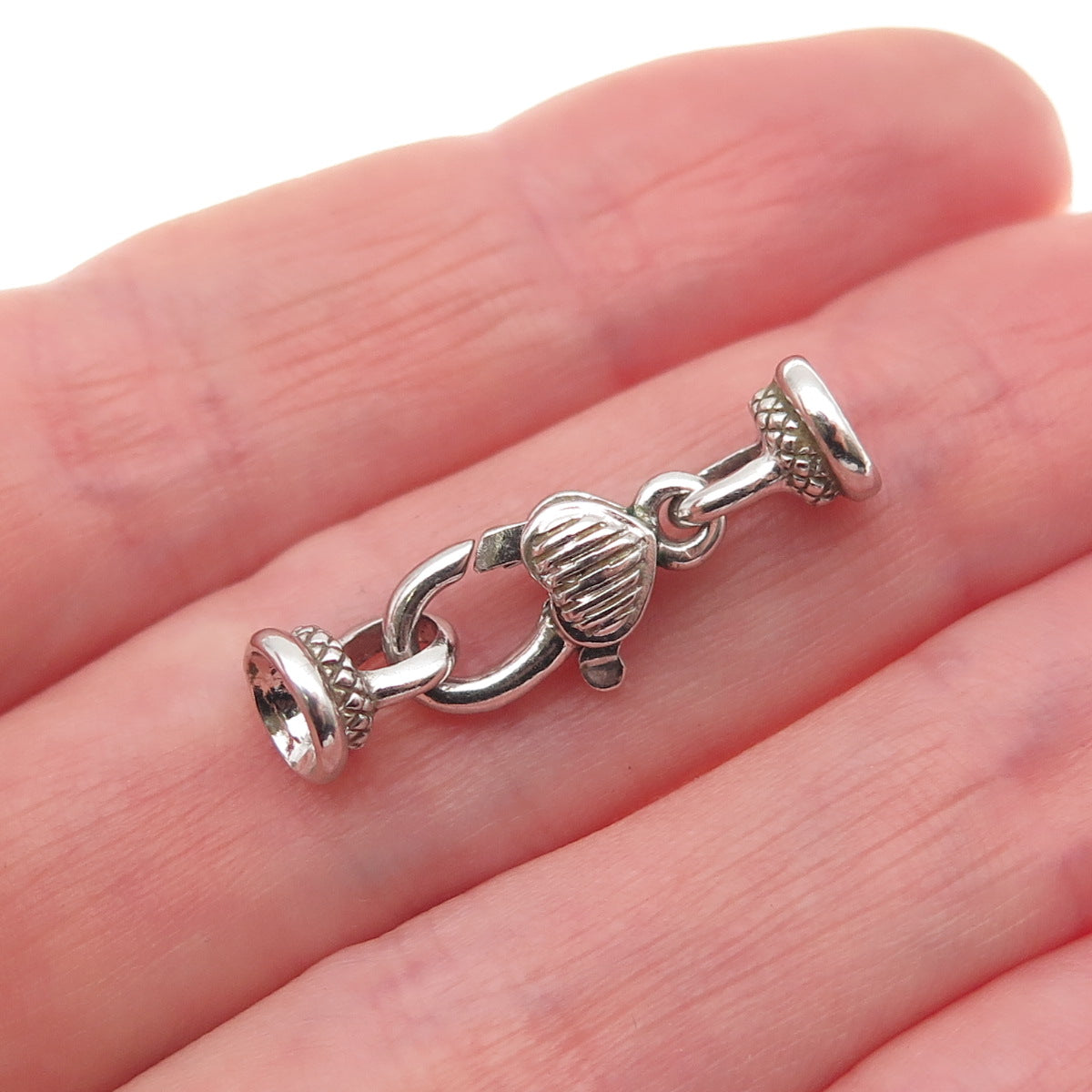 925 Sterling Silver Heart Lobster Lock Clasp Bracelet / Necklace Ends