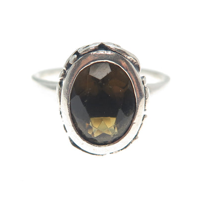 SILPADA 925 Sterling Silver Vintage Real Smoky Quartz Swirl Ring Size 8.25