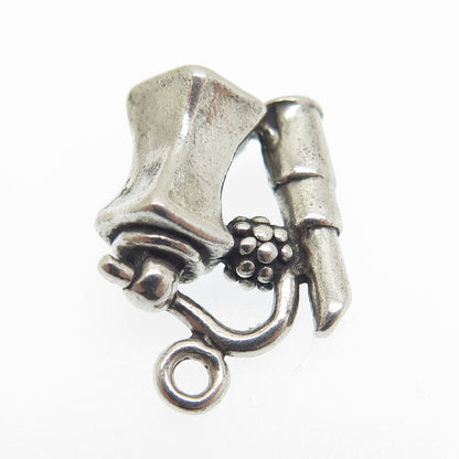 SUN WEST 925 Sterling Silver Vintage Lipstick & Atomizer 3D Charm Mini Pendant
