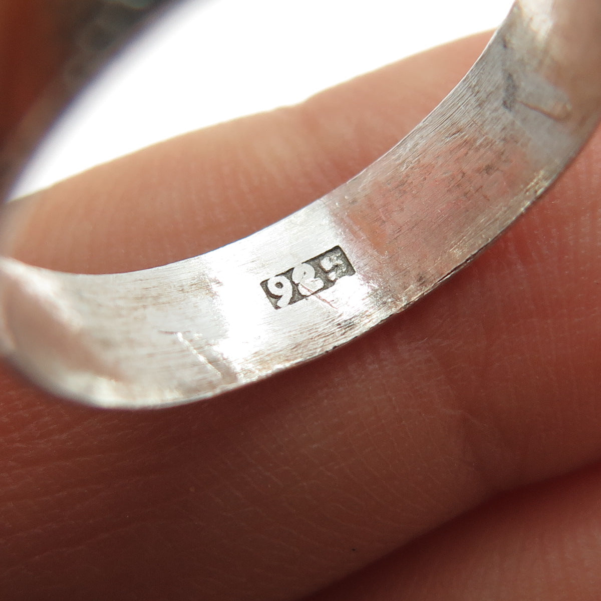 925 Sterling Silver 2-Tone Vintage Granulated Oxidized Band Ring Size 7.25