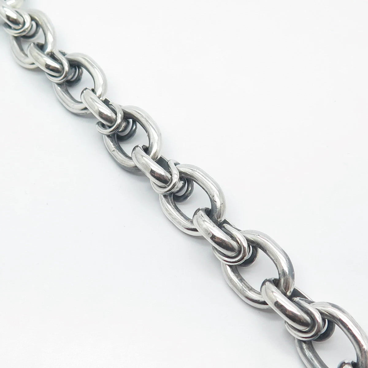 925 Sterling Silver Vintage Rolo Link Bracelet 7"