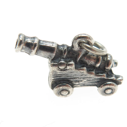 925 Sterling Silver Vintage Artillery 3D Charm Pendant