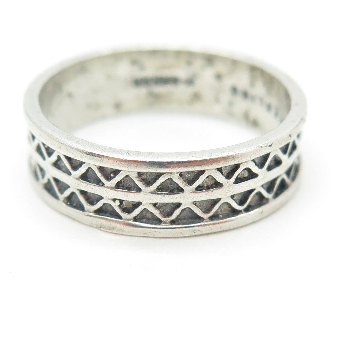 SARAH COVENTRY 925 Sterling Silver Vintage Zig Zag Band Ring Size 11