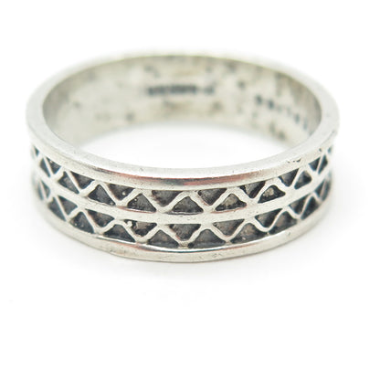 SARAH COVENTRY 925 Sterling Silver Vintage Zig Zag Band Ring Size 11