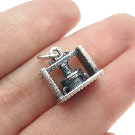 L.G. BALFOUR 925 Sterling Silver Vintage Stamp Maker 3D Charm Pendant