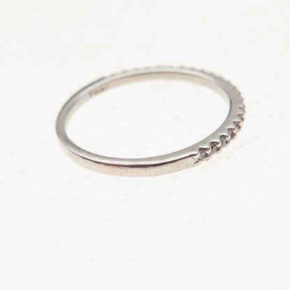 925 Sterling Silver Round-Cut C Z Half Eternity Stackable Band Ring Size 5.25