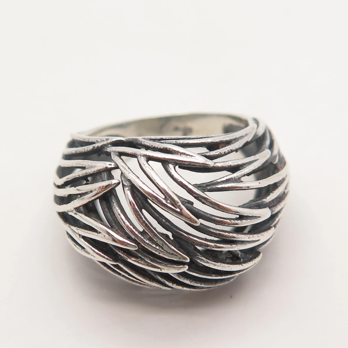 925 Sterling Silver Vintage Modernist Ring Size 6.5