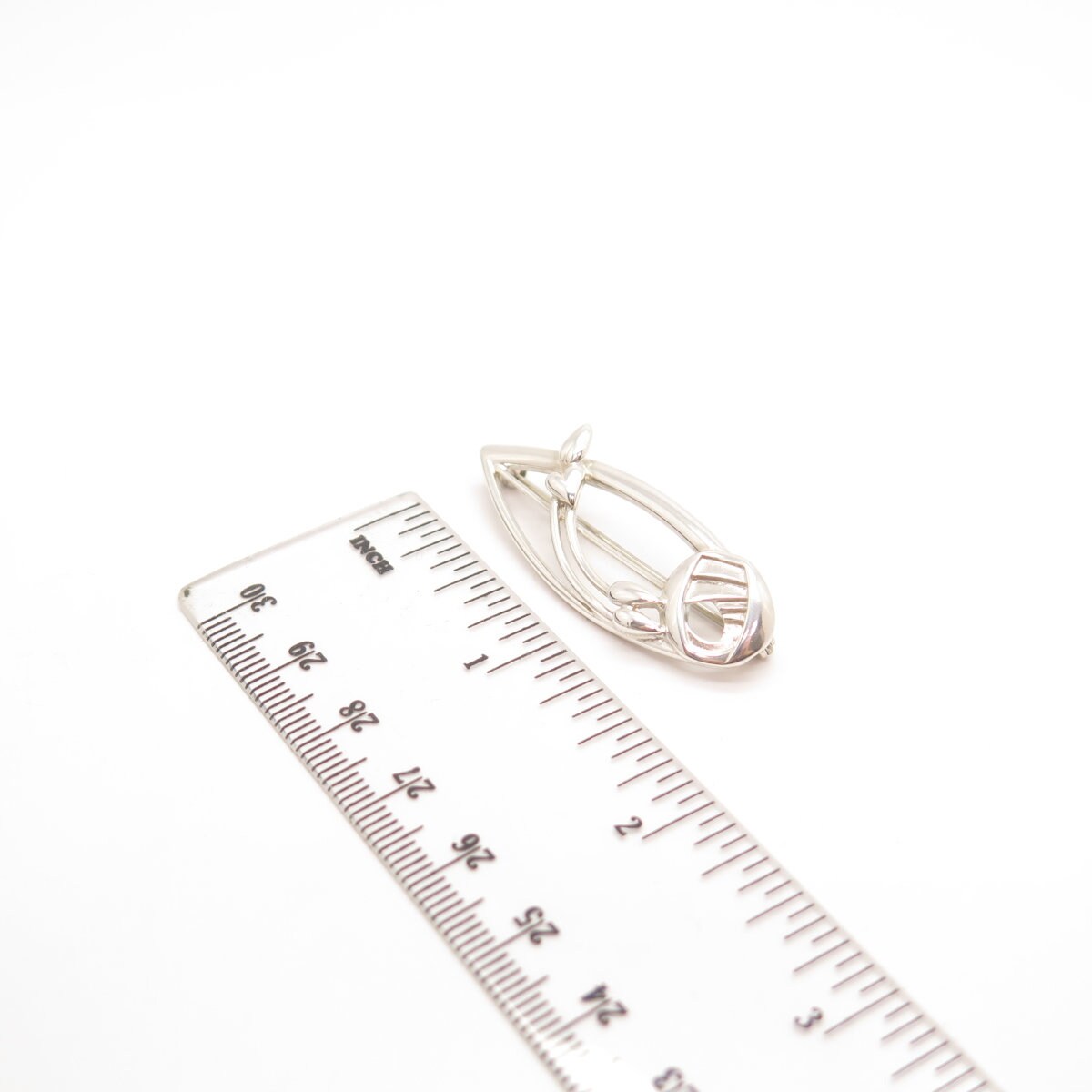 925 Sterling Silver Vintage Modernist Pin Brooch