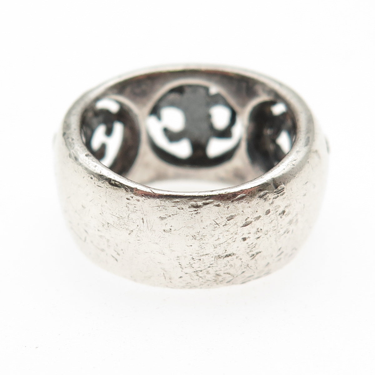 925 Sterling Silver Vintage Fleur de Lis Oxidized Ring Size 7.5