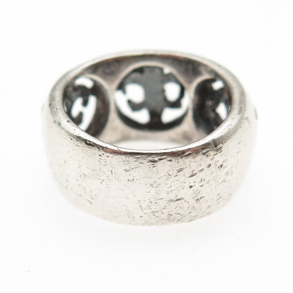 925 Sterling Silver Vintage Fleur de Lis Oxidized Ring Size 7.5