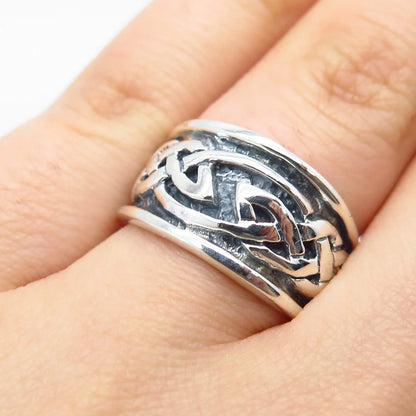 925 Sterling Silver Vintage Celtic Ring Size 5.25