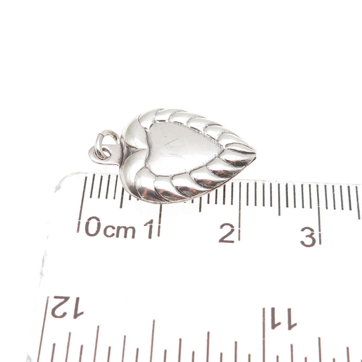 925 Sterling Silver Antique Art Deco Chatelaine Heart Mini Charm Pendant