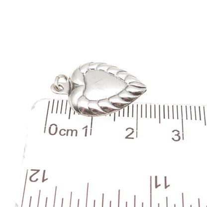 925 Sterling Silver Antique Art Deco Chatelaine Heart Mini Charm Pendant