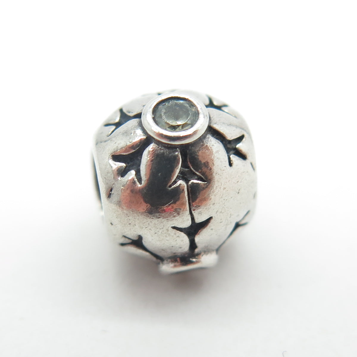 PANDORA 925 Sterling Silver Glass Snowflake Bead Charm