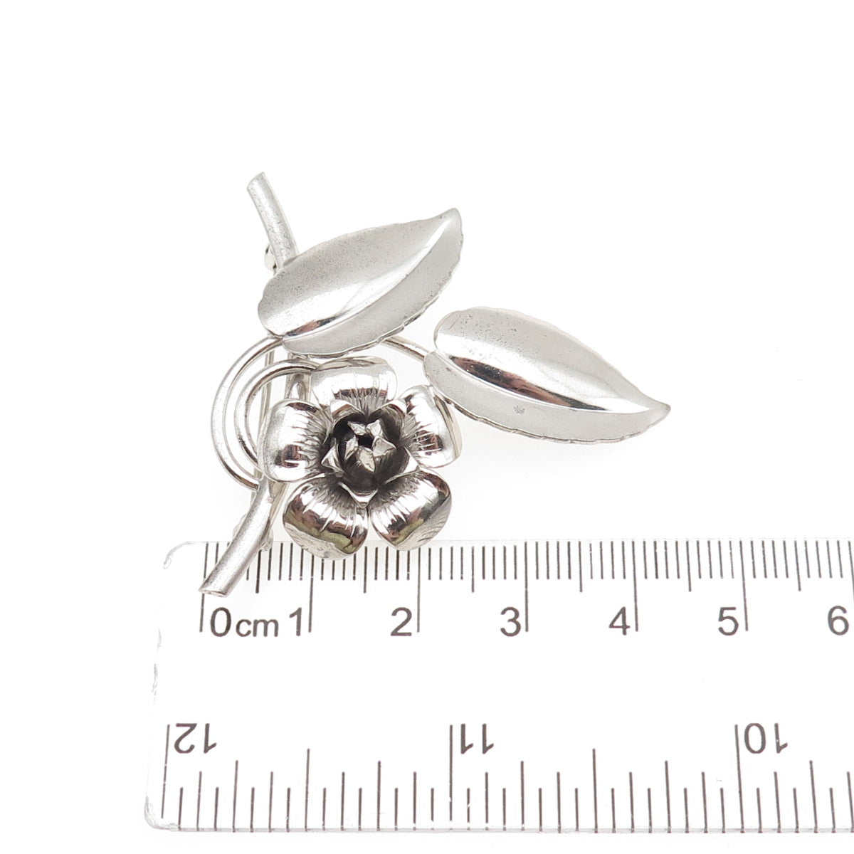 FORSTNER 925 Sterling Silver Vintage Rose Flower Pin Brooch