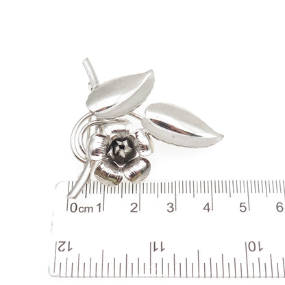 FORSTNER 925 Sterling Silver Vintage Rose Flower Pin Brooch