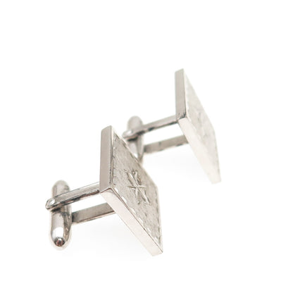 LAMODE 925 Sterling Silver Vintage Diamond-Cut North Star Cufflinks