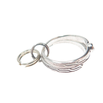 925 Sterling Silver Vintage Rhinestone SET of 2 Wedding Bands Minimalist Pendant