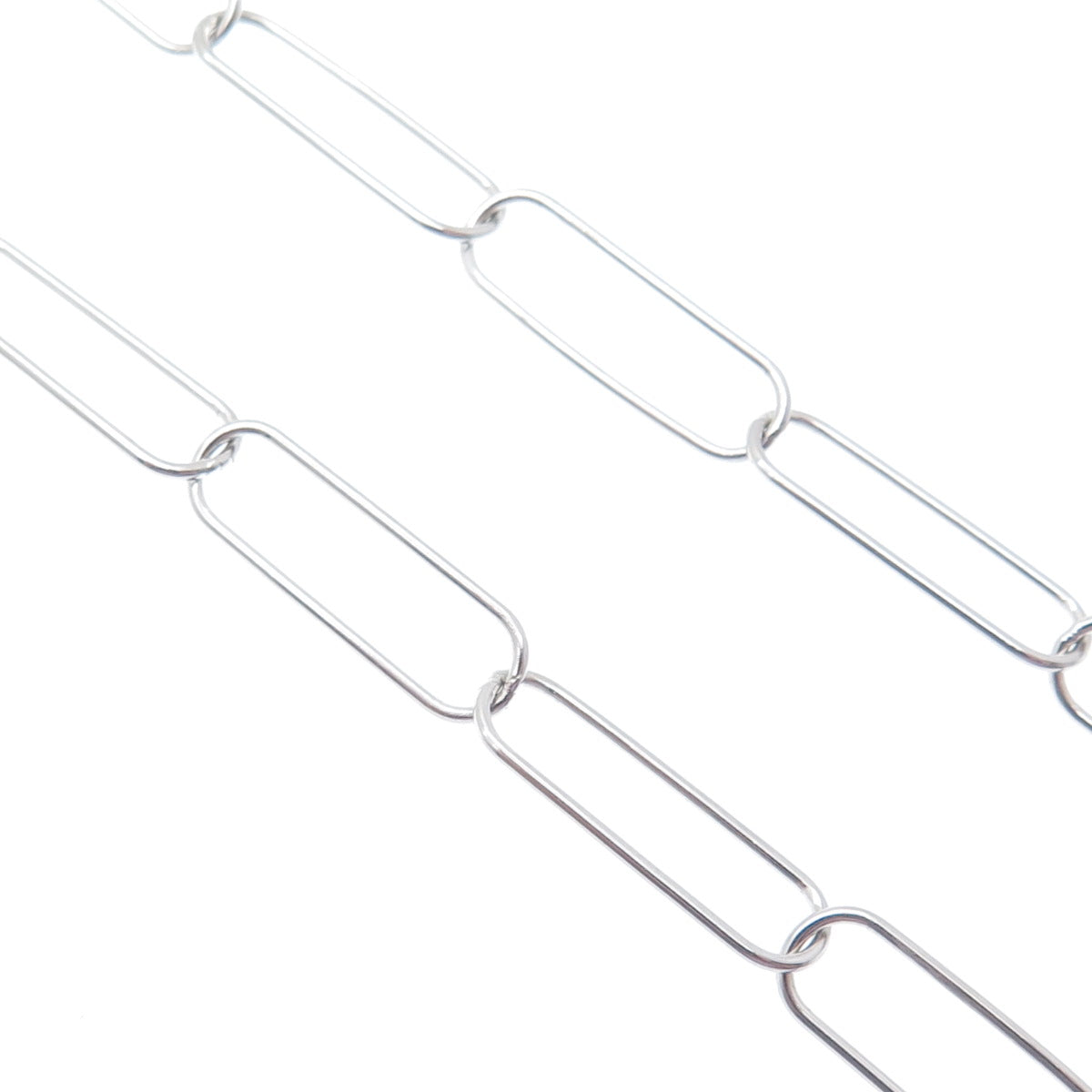 925 Sterling Silver Italy Paperclip Chain Necklace 24"