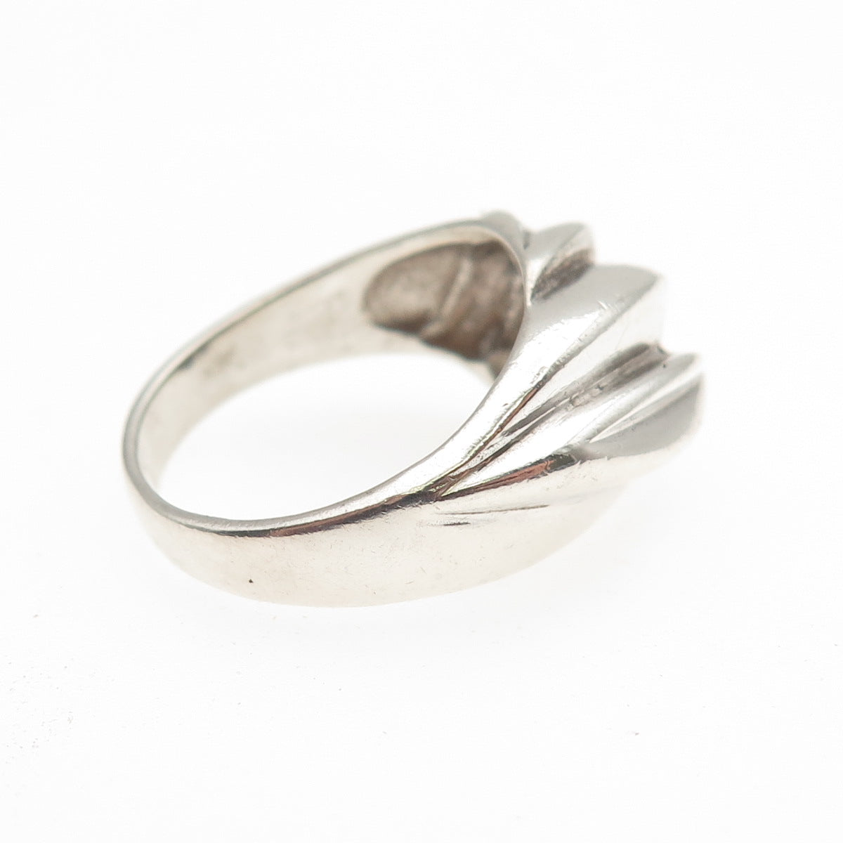 925 Sterling Silver Vintage Modernist Oxidized Ring Size 6.75