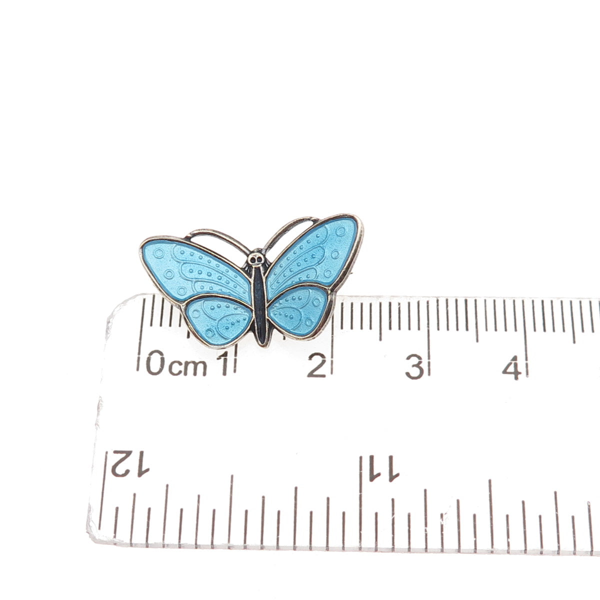 Aksel Holmsen 925S Sterling Silver Vintage Norway Enamel Butterfly Pin Brooch