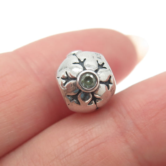 PANDORA 925 Sterling Silver Glass Snowflake Bead Charm