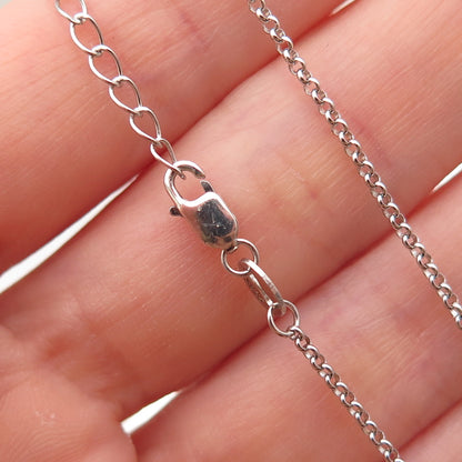 925 Sterling Silver Vintage Rolo Chain Necklace 18-20"