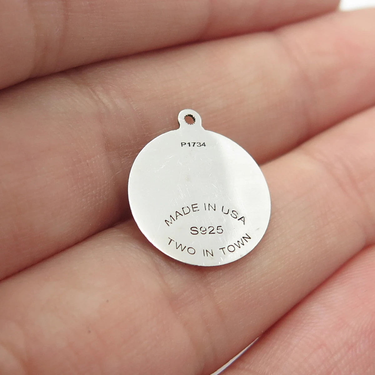 925 Sterling Silver USA Two In Town Pigeon Bird Charm Pendant