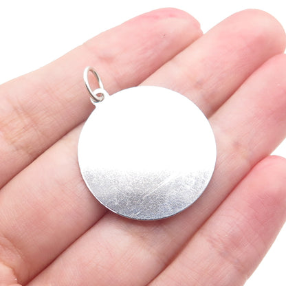 TOWN & COUNTRY Sterling Silver Vintage Engraved I Love You Vicky Charm Pendant
