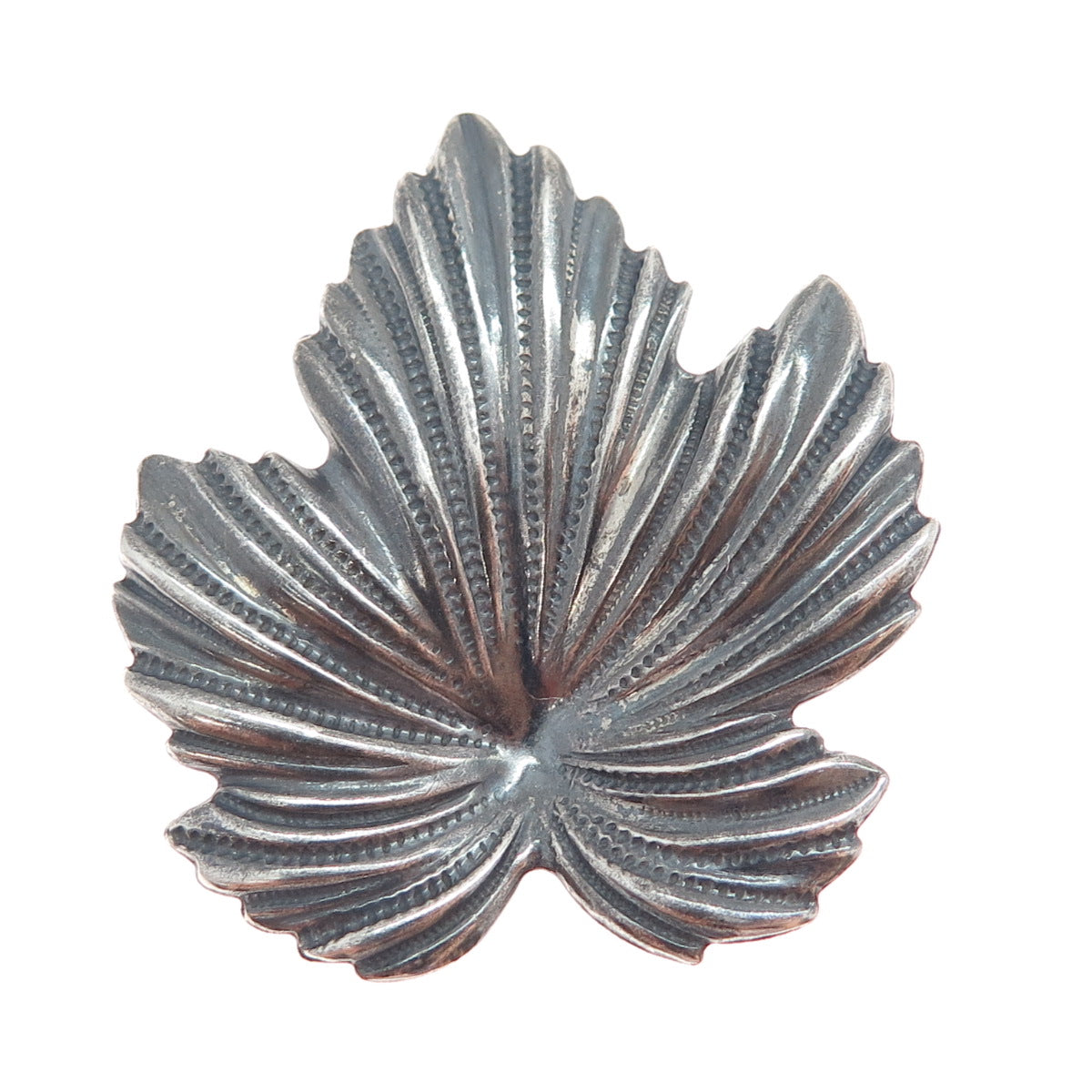 JEWELART 925 Sterling Silver Vintage Maple Leaf Oxidized Pin Brooch
