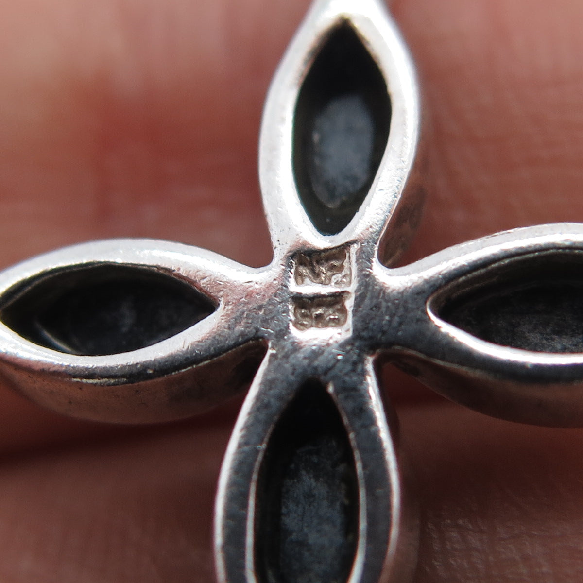 CHAPAL ZENRAY 925 Sterling Silver Vintage Real Abalone Shell Cross Pendant