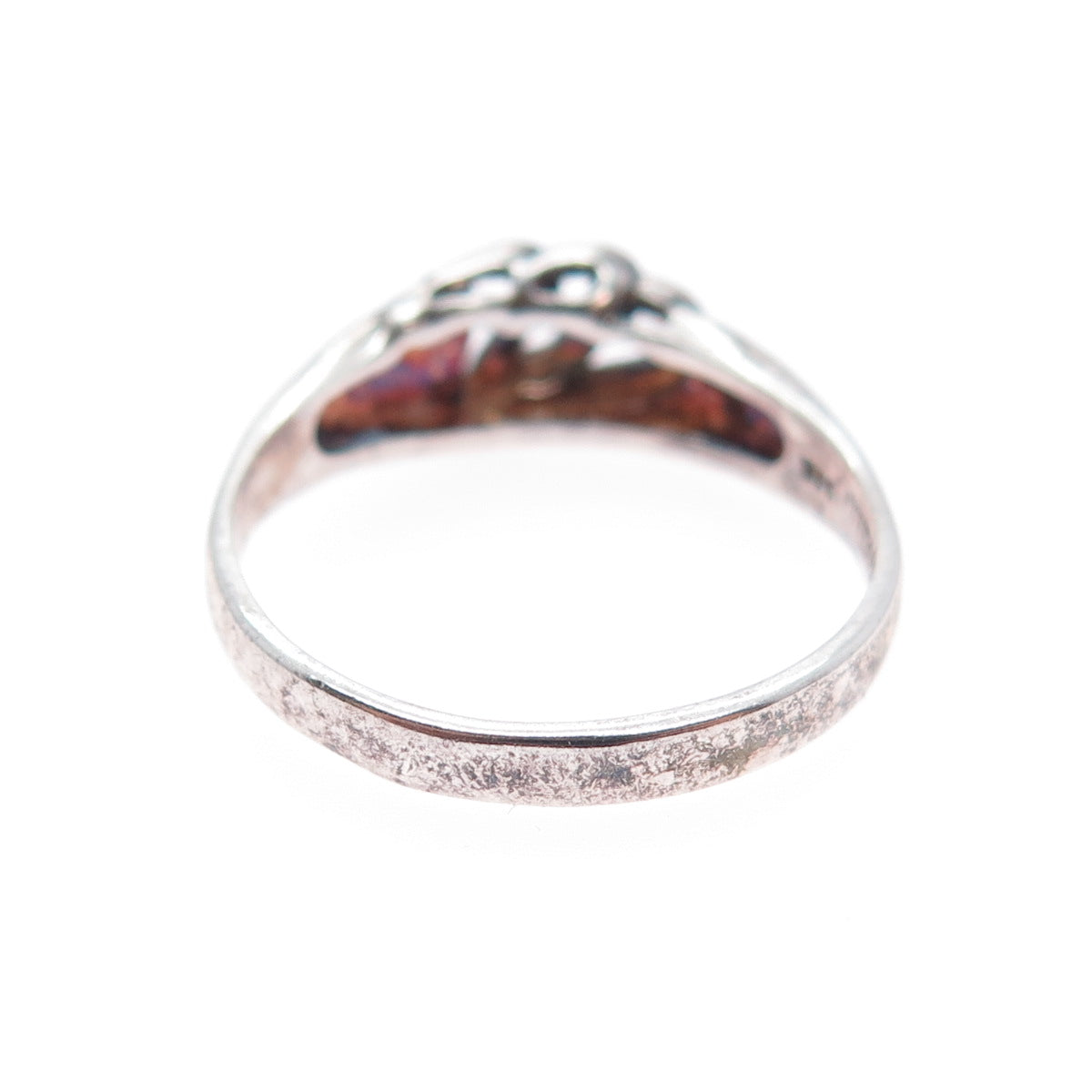 CLEOPATRE 925 Sterling Silver Vintage Modernist Oxidized Ring Size 9.25