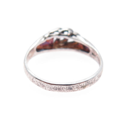CLEOPATRE 925 Sterling Silver Vintage Modernist Oxidized Ring Size 9.25