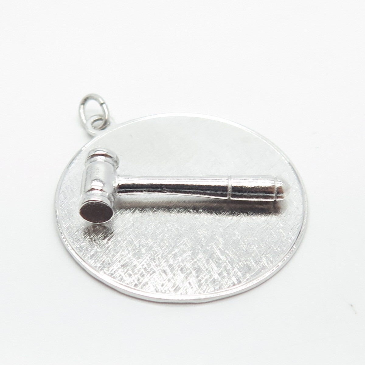 925 Sterling Silver Vintage JMF STG Hammer Pendant
