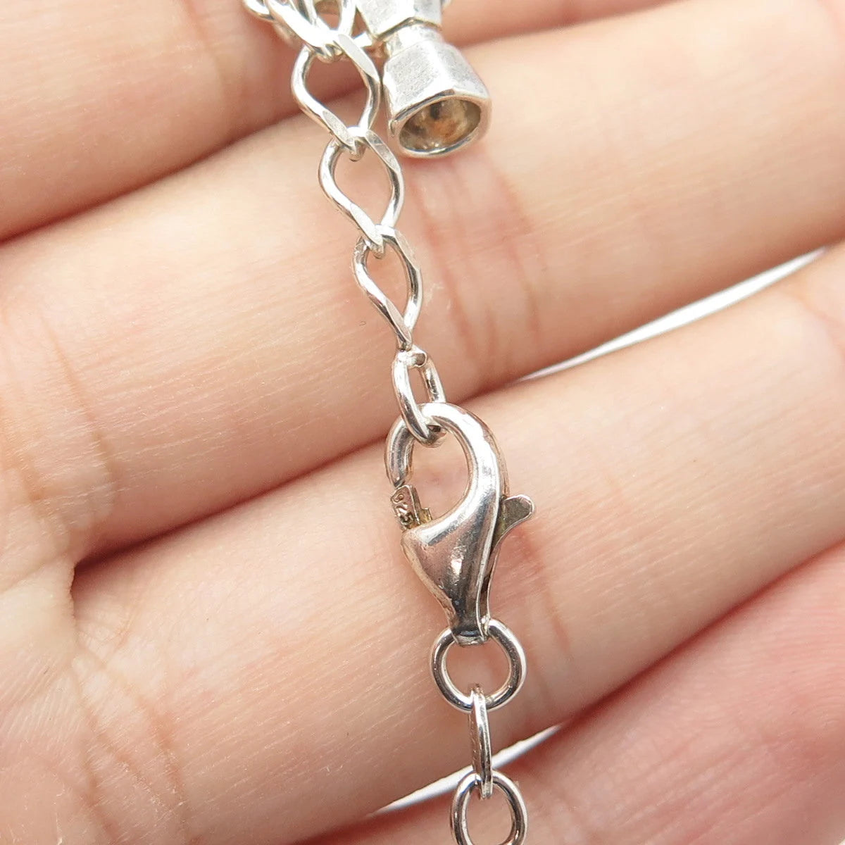 HAN 925 Sterling Silver Vintage Italy Home Accessories Curb Link Bracelet 7"