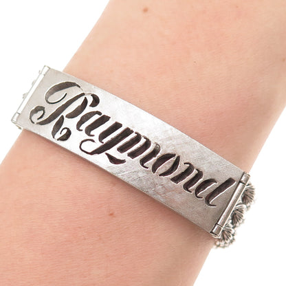 Rhythm 925 Sterling Silver Vintage Raymond Twisted Rope Link ID Bracelet 7.25"