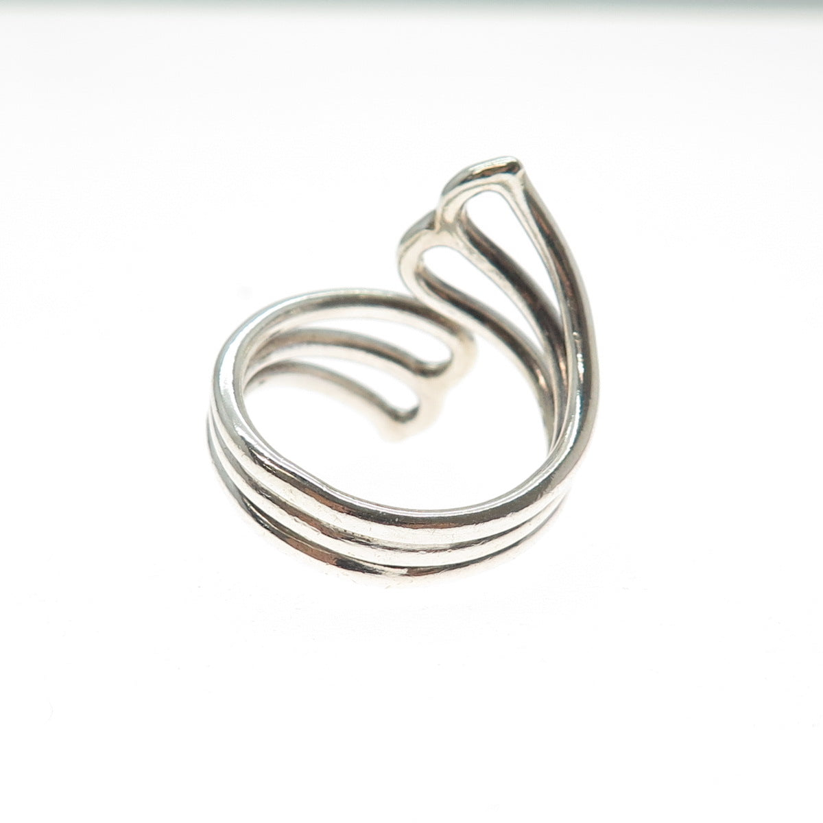 925 Sterling Silver Vintage Modernist Adjustable Ring Size 9