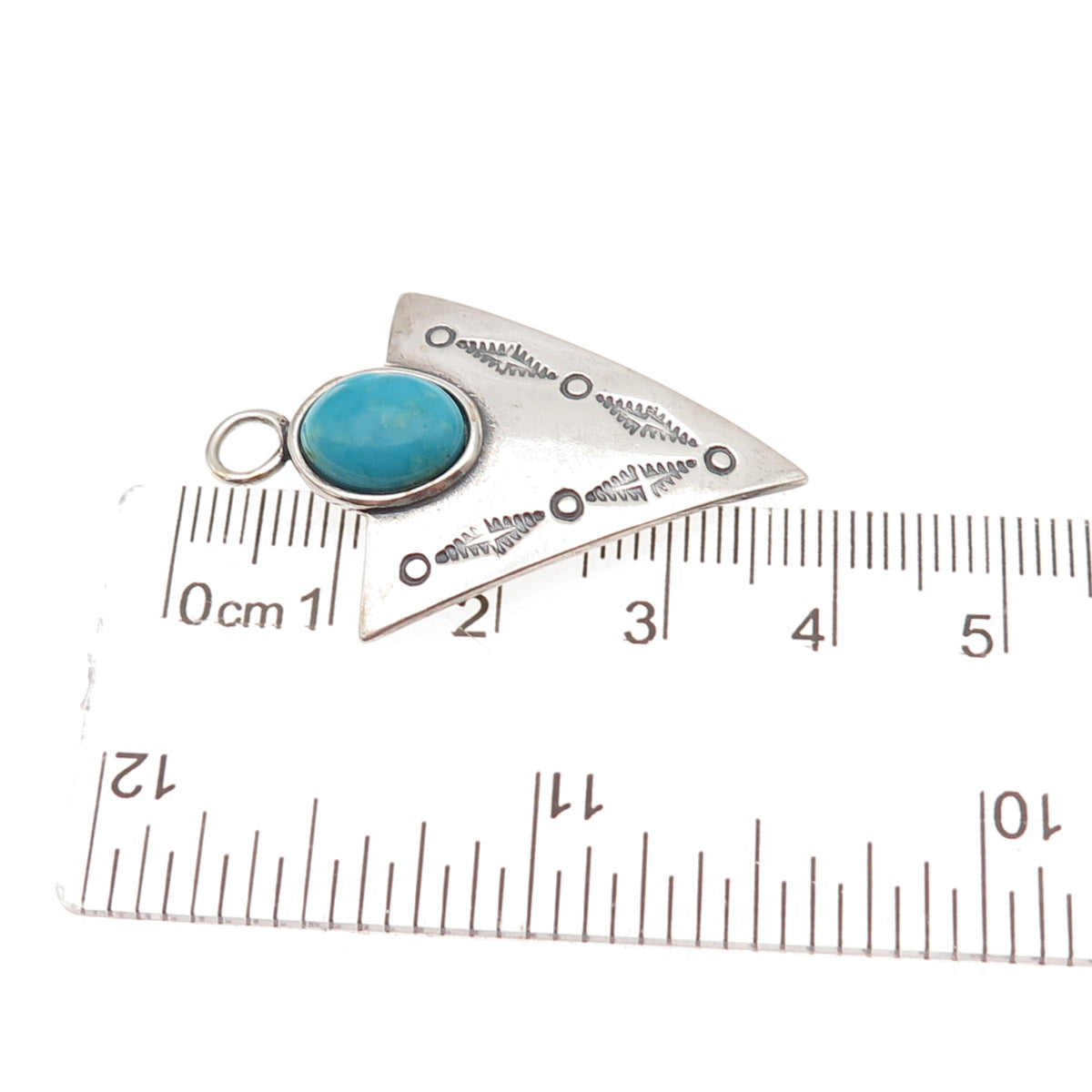Carolyn Pollack Old Pawn Sterling Silver Vintage Turquoise Arrow Charm Pendant