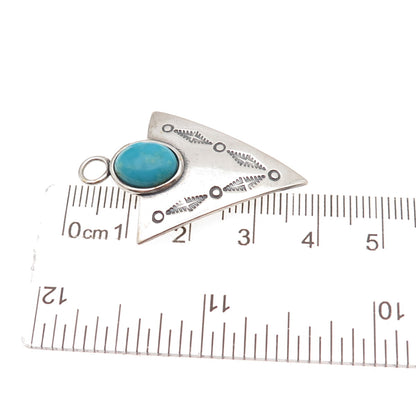 Carolyn Pollack Old Pawn Sterling Silver Vintage Turquoise Arrow Charm Pendant