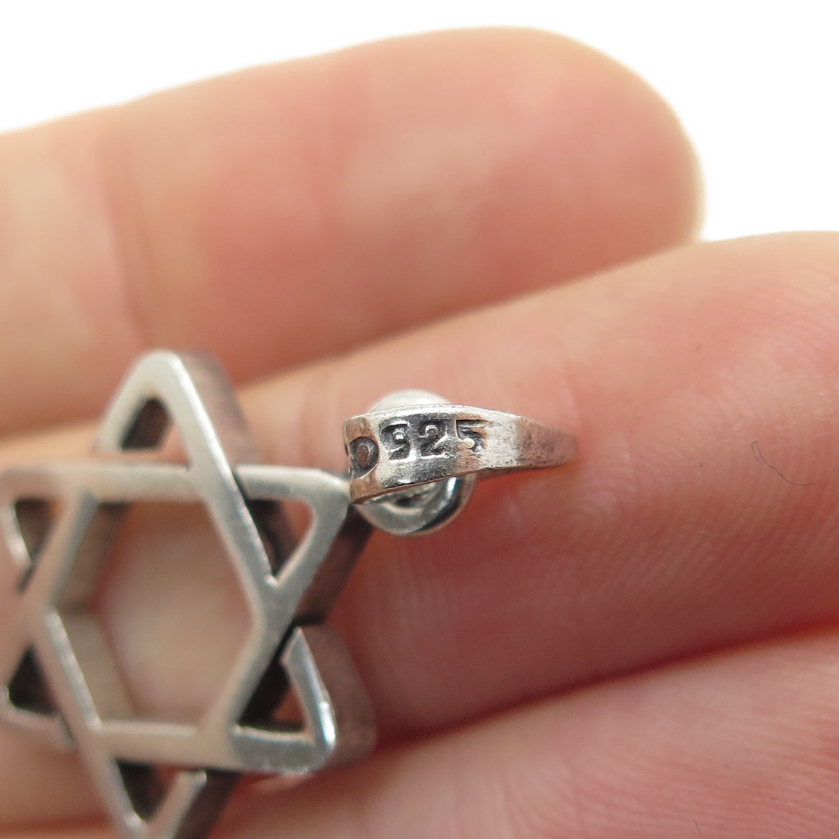 925 Sterling Silver Vintage Mexico Star of David Judaica Pendant