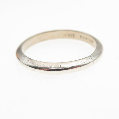 Ken Ber 925 Sterling Silver Vintage Classic Wedding Stackable Band Ring Size 8