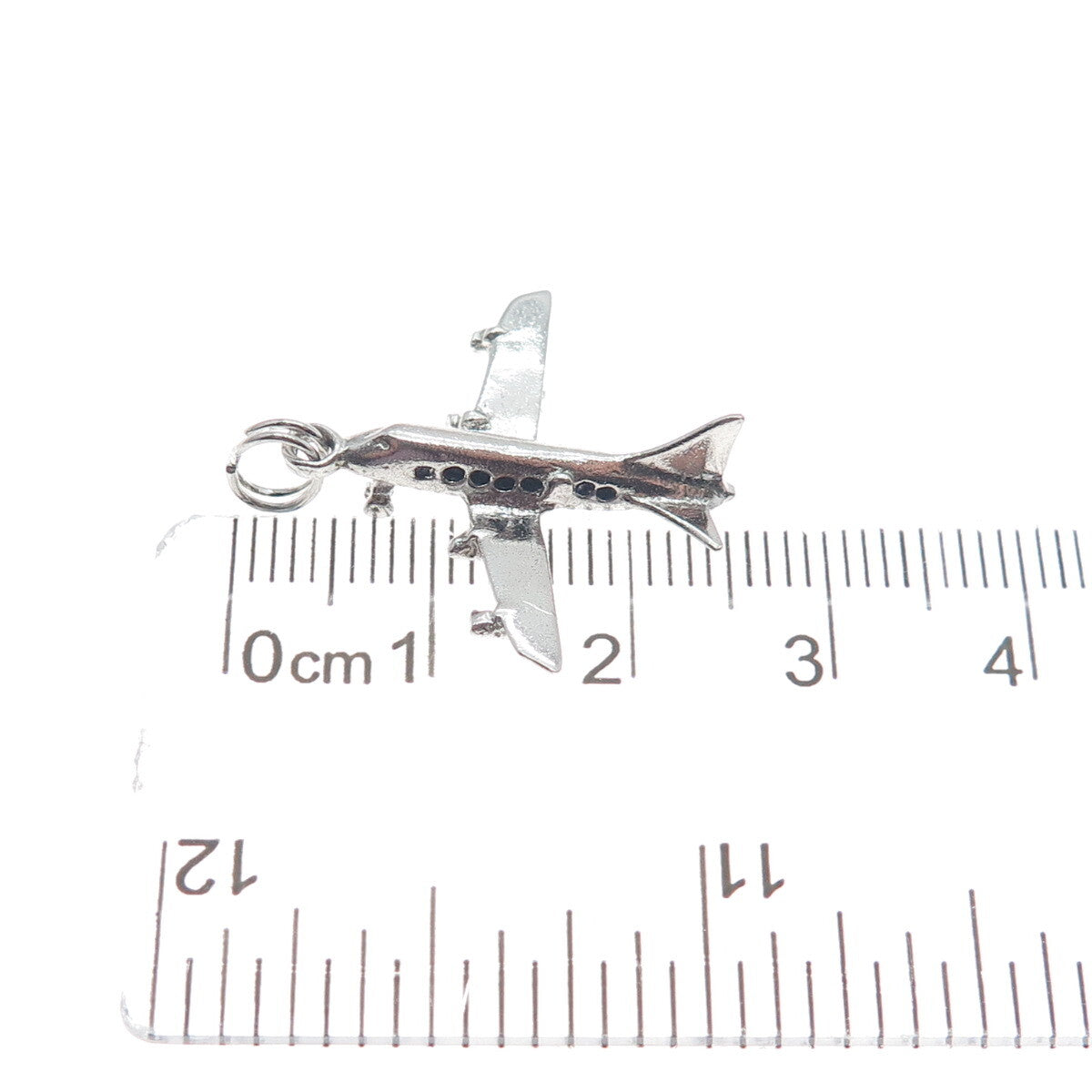J.M. FISHER 925 Sterling Silver Vintage Airplane 3D Charm Pendant
