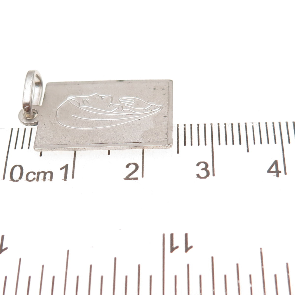 800 Silver Vintage Italy Engraved St. Mary Religious Charm Pendant