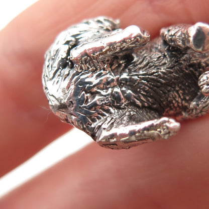 925 Sterling Silver Vintage Golden Retriever Dog Hollow 3D Charm Pendant