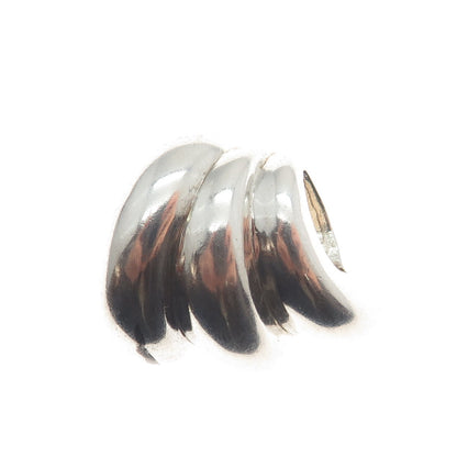 VICTORIA SOPRANO JEWELLERY 925 Sterling Silver Vintage Ribbed Slide Pendant