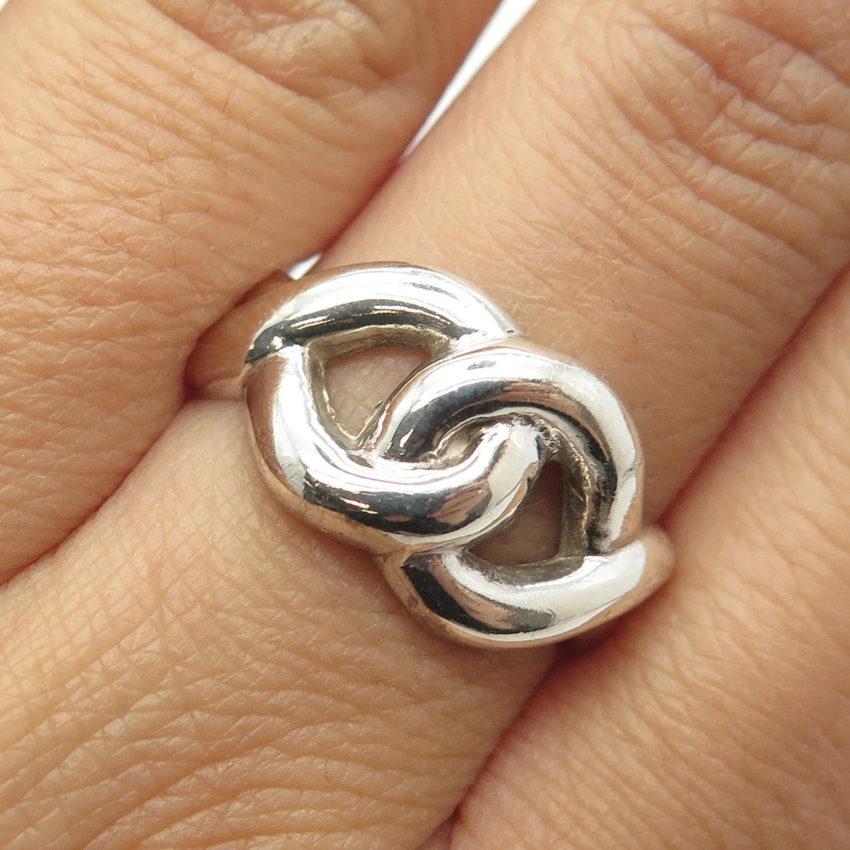 925 Sterling Silver Vintage Chain Ring Size 8.75