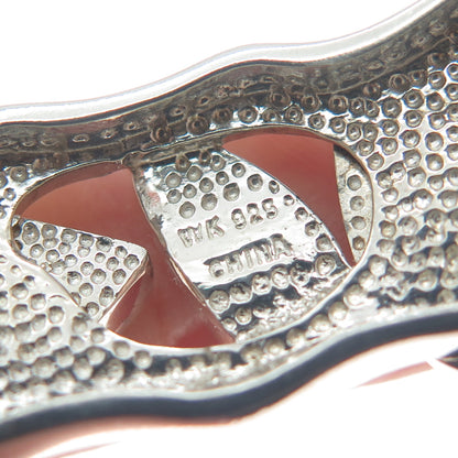 WHITNEY KELLY Sterling Silver Vintage Real Opal Inlay Adjustable Bracelet 6.75"