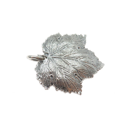 Gianmaria Buccellati 925 Sterling Silver Vintage Grape Leaf Oxidized Pendant